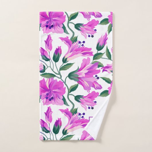 Paarse Lilies Bad Handdoek (Handdoek)