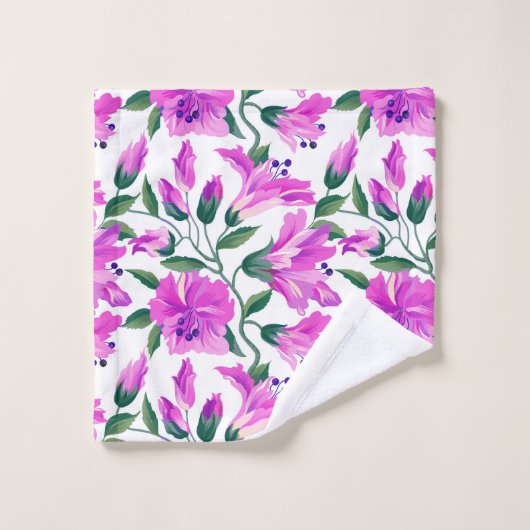 Paarse Lilies Bad Handdoek (Wasdoekje)