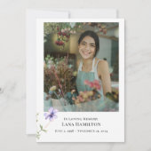 Paarse Lilly Eenvoudige Foto Begrafenisprogramma Kaart (Voorkant)