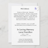 Paarse Lilly Eenvoudige Foto Begrafenisprogramma Kaart (Achterkant)