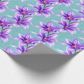 Paarse Lilly van het vallei Patroon Cadeaupapier (Hoek)