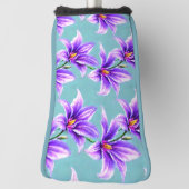 Paarse Lilly van het vallei Patroon Golfheadcover (Draai 90)