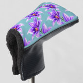 Paarse Lilly van het vallei Patroon Golfheadcover (3/4 voorkant)