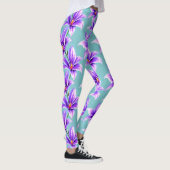 Paarse Lilly van het vallei Patroon Leggings (Rechts)