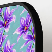 Paarse Lilly van het vallei Patroon Pickleball Paddle (Links Detail)