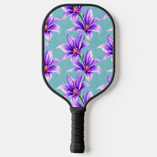 Paarse Lilly van het vallei Patroon Pickleball Paddle (Achterkant)