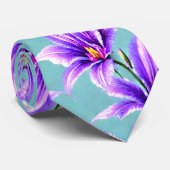 Paarse Lilly van het vallei Patroon Stropdas (Opgerold)