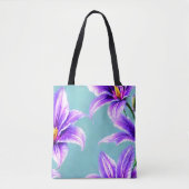Paarse Lilly van het vallei Patroon Tote Bag (Voorkant)