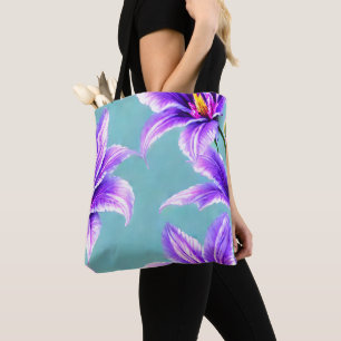 Paarse Lilly van het vallei Patroon Tote Bag