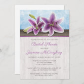  Paarse Lily Bridal Shower-uitvindingen Kaart (Voorkant / Achterkant)