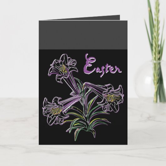 Paarse Lily - Feestdagen Kaart (Voorkant)