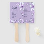 Paarse Lily Flower Floral Spring Wedding Programme Handwaaier (Voorkant en achterkant)
