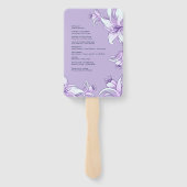 Paarse Lily Flower Floral Spring Wedding Programme Handwaaier (Achterkant)
