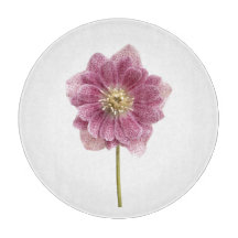 Paarse Lily Flower Glass Cutting Board 12"