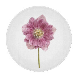 Paarse Lily Flower Glass Cutting Board 12" Snijplank