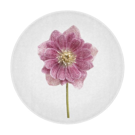 Paarse Lily Flower Glass Cutting Board 12" Snijplank (Voorkant)