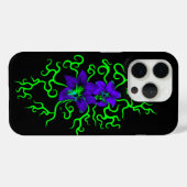 Paarse Lily Flower op zwart Case-Mate iPhone Case (Achterkant (horizontaal))