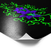 Paarse Lily Flower op zwart Foto Afdruk (Hoek)