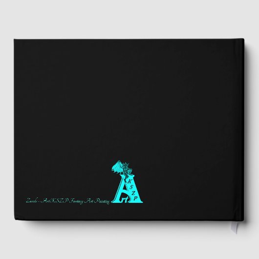 Paarse Lily Flower op zwart Gastenboek (Achterkant)