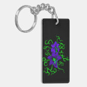 Paarse Lily Flower Sleutelhanger (Voorkant Links)