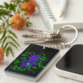 Paarse Lily Flower Sleutelhanger (Voorkant Rechts)