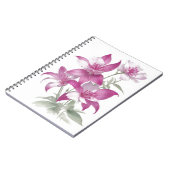 Paarse Lily Flowers Notitieboek (Linkerzijde)