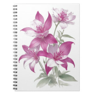 Paarse Lily Flowers Notitieboek