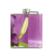 Paarse Lily met Waterfall Heupfles (Achterkant)