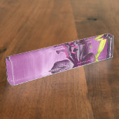 Paarse Lily met Waterfall Naambordje (Zijkant)