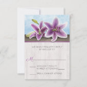  Paarse Lily RSVP-kaarten RSVP Kaartje (Voorkant)