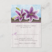 Paarse Lily RSVP-kaarten RSVP Kaartje (Voorkant)