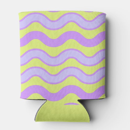 Paarse Limoen Groovy Stripe Bold Spring Summer Dri Blikjeskoeler (Achterkant)