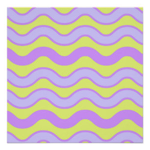 Paarse Limoen Groovy Stripe Moderne Minimalistisch Perfect Poster