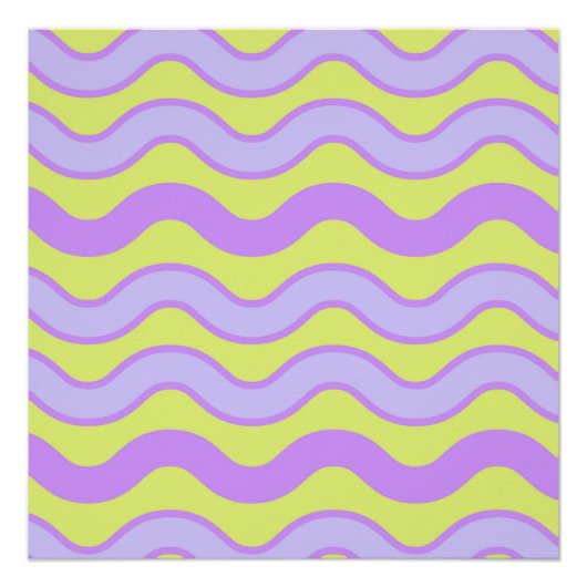 Paarse Limoen Groovy Stripe Moderne Minimalistisch Perfect Poster (Voorkant)
