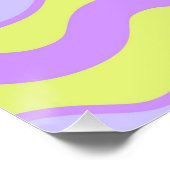 Paarse Limoen Groovy Stripe Moderne Minimalistisch Perfect Poster (Hoek)