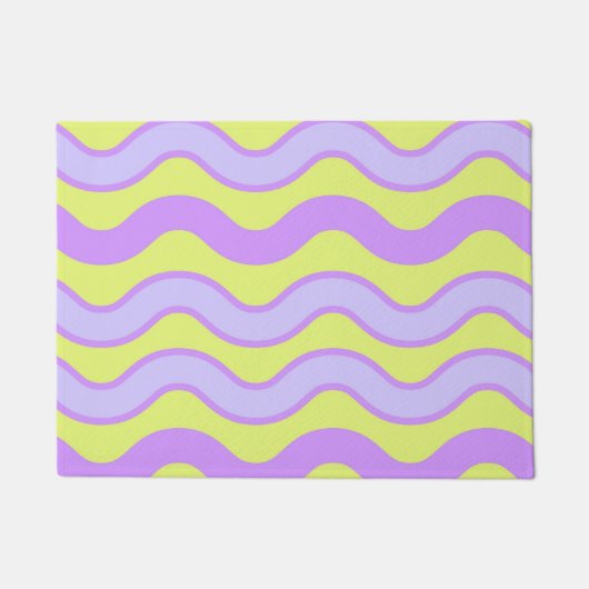 Paarse Limoen Groovy Stripe Spring Summer Modern Deurmat (Voorkant)