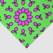  Paarse & limoengroene bloemendecoupage Tissuepapier (Detail)