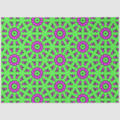 Paarse & limoengroene bloemendecoupage Tissuepapier (Voorkant)