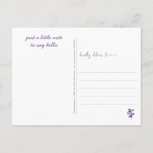 Paarse Limonade Denk Aan Jou Briefkaart (Achterkant)