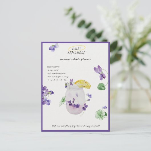 Paarse Limonade Denk Aan Jou Briefkaart (Staand voorkant)