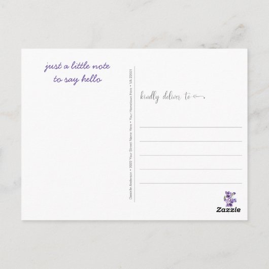 Paarse Limonade Denk Aan Jou Briefkaart (Achterkant)