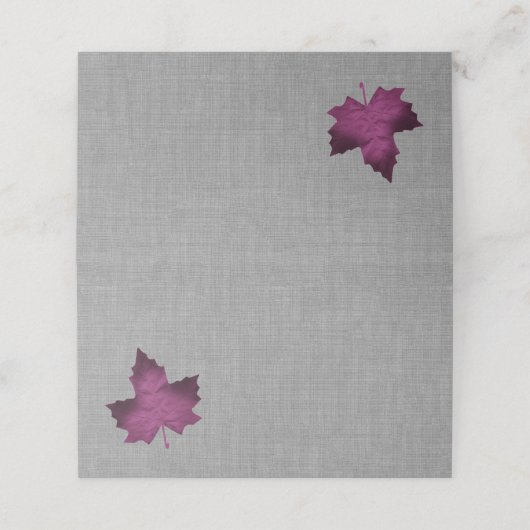 Paarse Linen Folded Place Kaarten Plaatskaartje (Buitenkant ongevouwen)