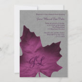 Paarse Linen Monogrammed Rehearsal Dinner Invite Kaart (Voorkant)