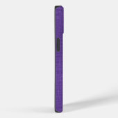 Paarse Linen textuur Foto Uw witte scriptnaam Case-Mate iPhone Case (Achterkant / Rechts)