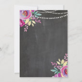 Paarse Lingerie Douche Bow Panties BH Uitnodigen Kaart (Achterkant)