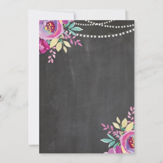 Paarse Lingerie Douche Bow Panties BH Uitnodigen Kaart (Achterkant)