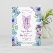 Paarse lingeriedouche. Elegant bruidsfeest Kaart (Staand voorkant)