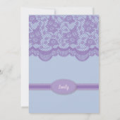 Paarse lingeriedouche. Elegant bruidsfeest Kaart (Achterkant)