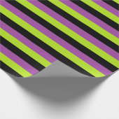 Paarse Linggroene en zwarte strepen Cadeaupapier (Hoek)