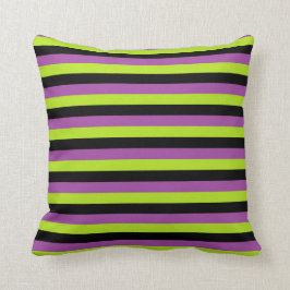 Paarse Linggroene en zwarte strepen Kussen